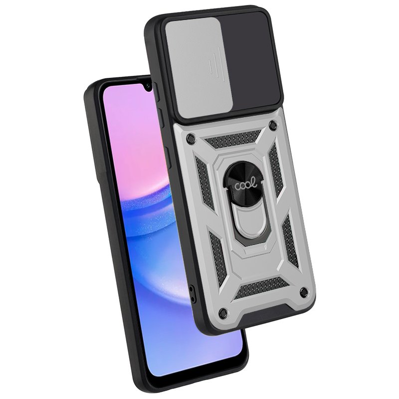 COOL Case for Samsung A155 Galaxy A15 / A15 5G / M15 5G Hard Ring Silver