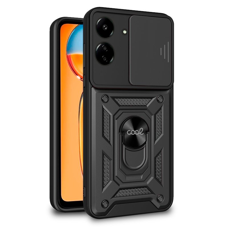Carcasa COOL para Xiaomi Redmi 13C / Poco C65 Hard Ring Negro