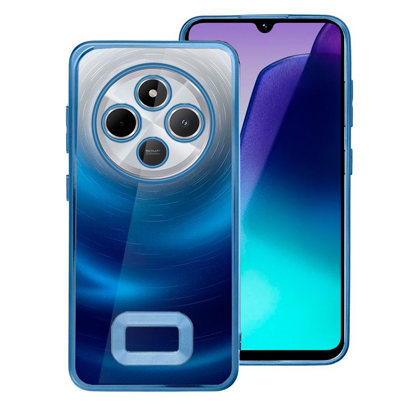 Carcasa COOL para Xiaomi Redmi 14C / Poco C75 Borde Metalizado (Azul)
