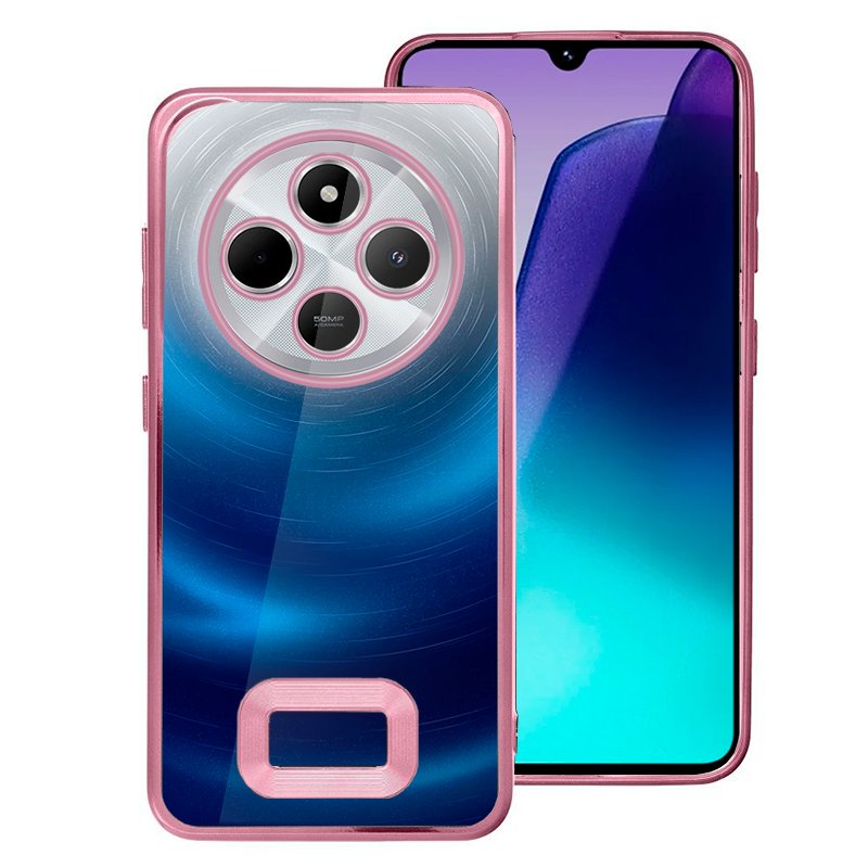 Carcasa COOL para Xiaomi Redmi 14C / Poco C75 Borde Metalizado (Rosa)