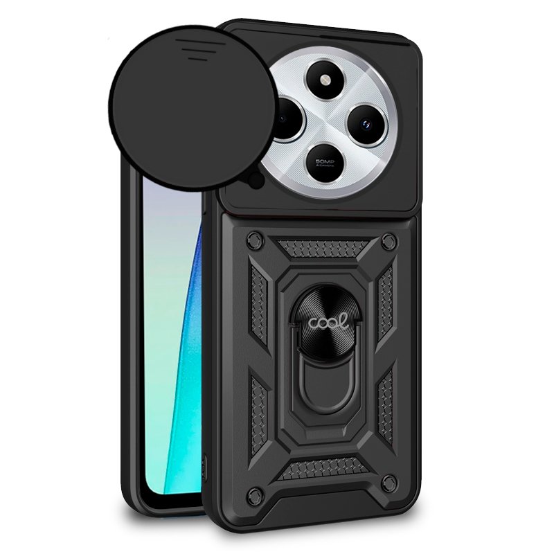 Carcasa COOL para Xiaomi Redmi 14C / Poco C75 Hard Ring Negro