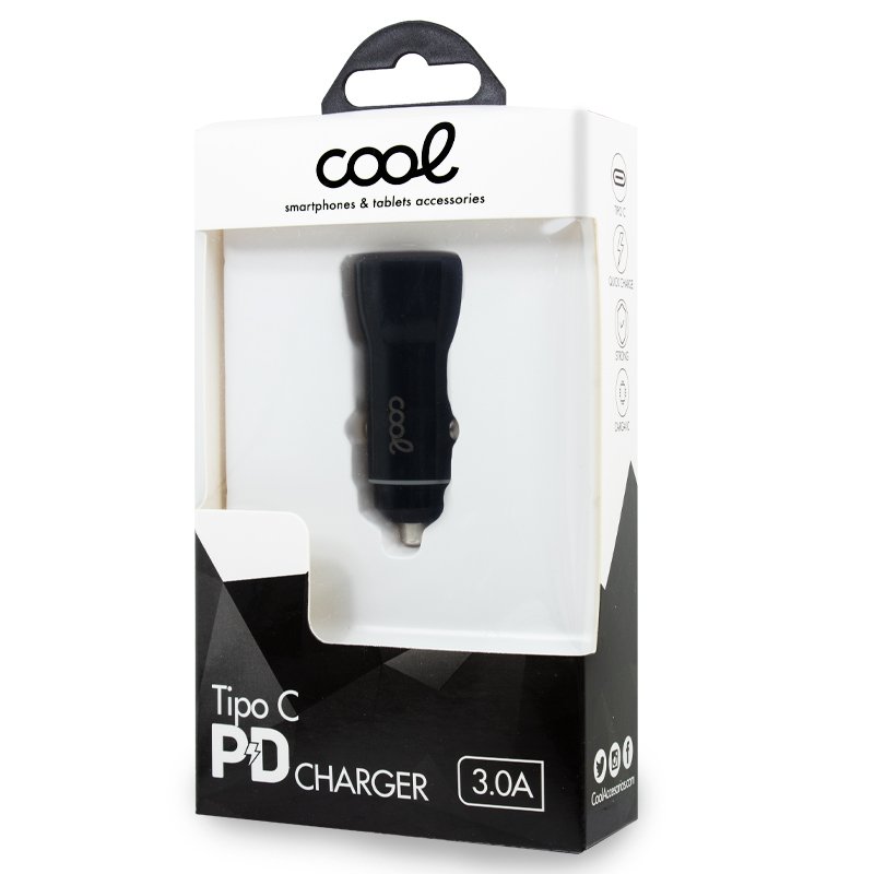 Universal Car Charger Type C Input (PD) COOL (18W) Black