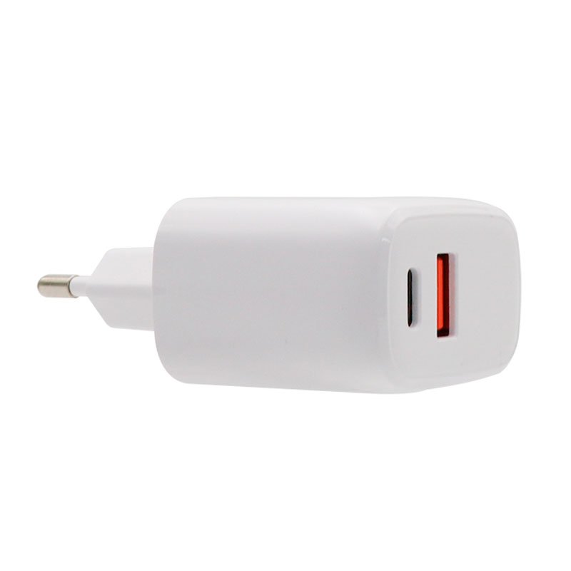 Red Universal Fast Charger (PD) Dual Type-C / USB COOL (20W) White