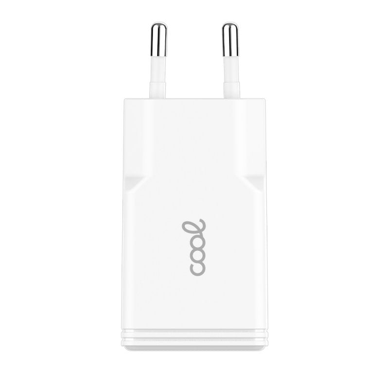 Cargador Red Universal Fast Charger (PD) Tipo-C / USB Dual COOL Plano (30W) Blanco