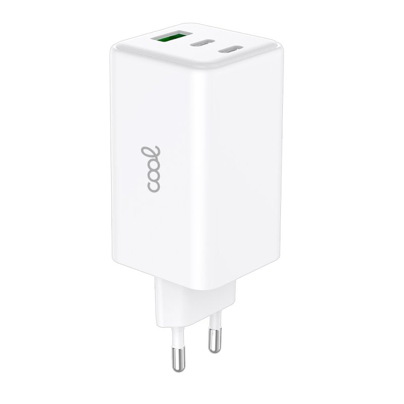 Universal Ultra Fast PD Charger with 3 Ports (2x Type-C + 1x USB) COOL 100W GaN White