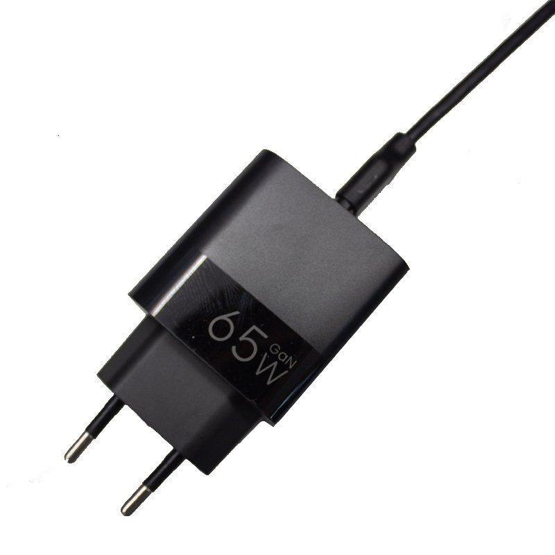 Universal Ultra Fast PD Type-C + USB COOL Charger (65W + Type-C Cable) GaN Black