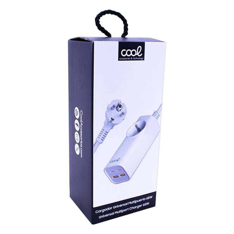 COOL 65W Universal Multi-Port Charger (5-Port Strip) White