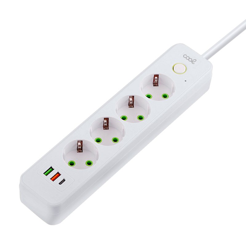Cargador Universal Multipuerto COOL (Regleta 7 Puertos) Blanco