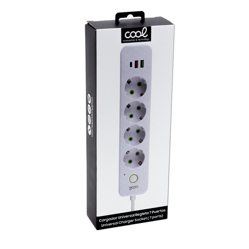 COOL Universal Multi-Port Charger (7-Port Strip) White