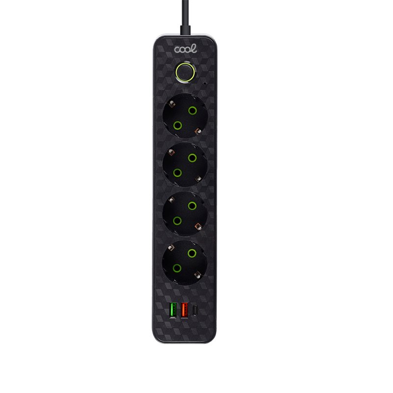 COOL Universal Multi-Port Charger (7-Port Power Strip) Black