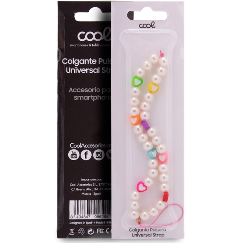 Universal Smartphone Hanging Wrist Strap with Cool Beads and Hearts