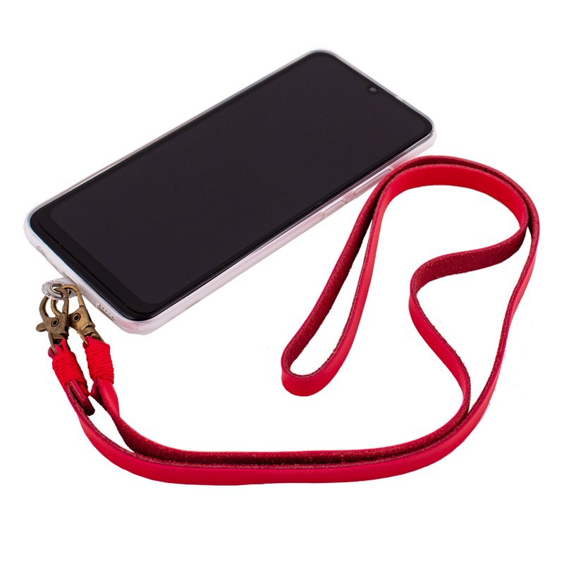 COOL Universal Poly Leather Hanging Cord with Card for Smartphone - Red