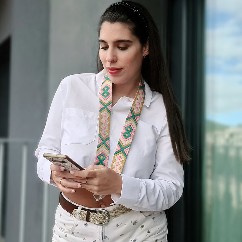 COOL Universal Hanging Strap with Card for Smartphone Mustard