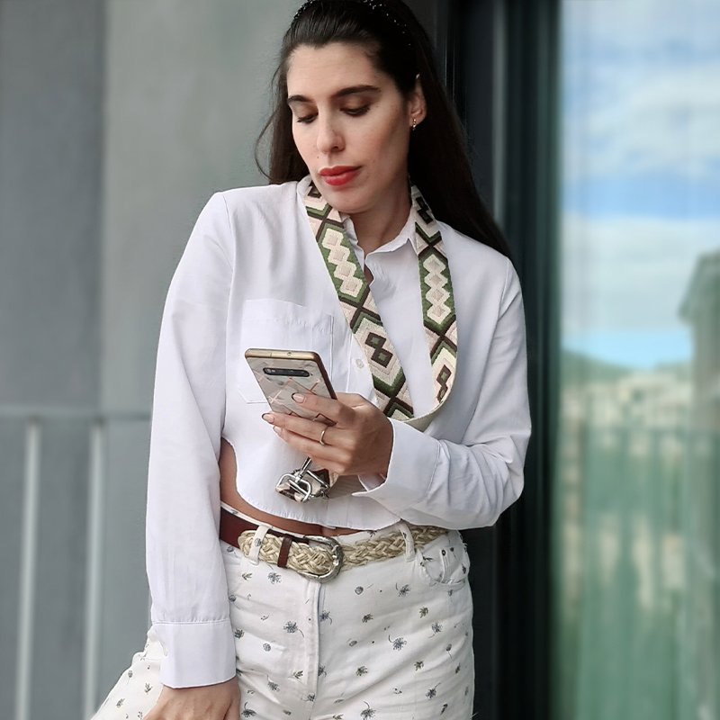 COOL Universal Hanging Strap with Card for Smartphone - Green