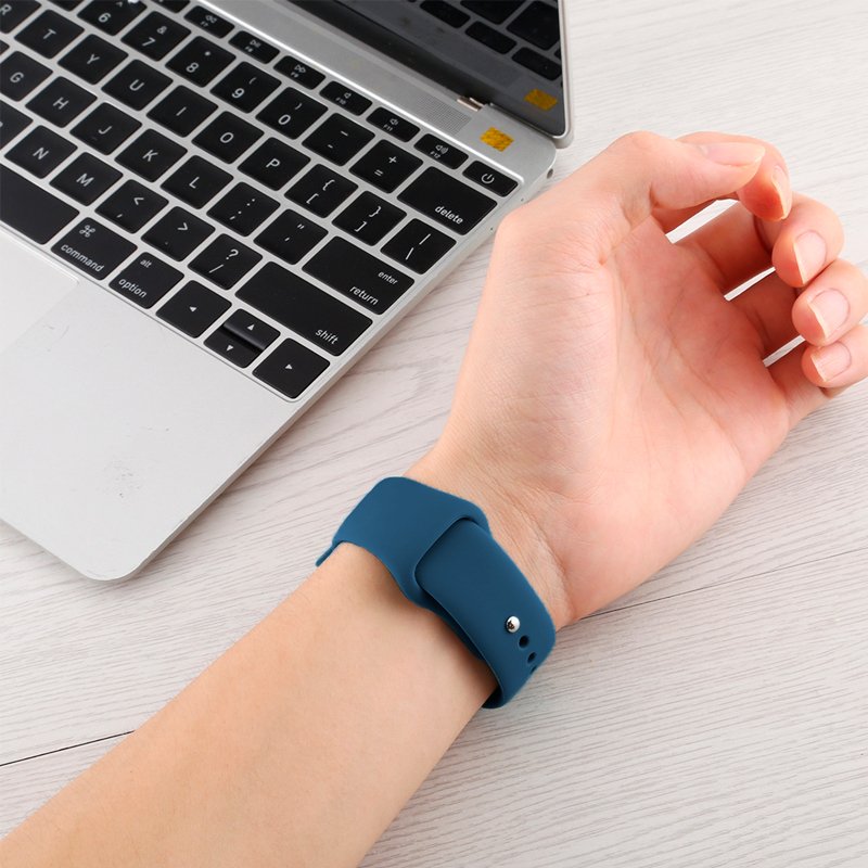 COOL Strap for Apple Watch Series 1 / 2 / 3 / 4 / 5 / 6 / 7 / 8 / 9 / SE (42 / 44 / 45 mm) Blue Rubber