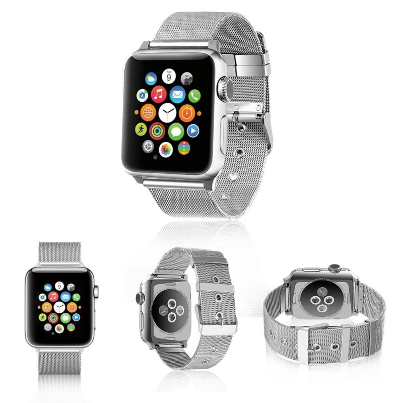 COOL Strap for Apple Watch Series 1 / 2 / 3 / 4 / 5 / 6 / 7 / 8 / 9 / SE (42 / 44 / 45 mm) Silver Metal