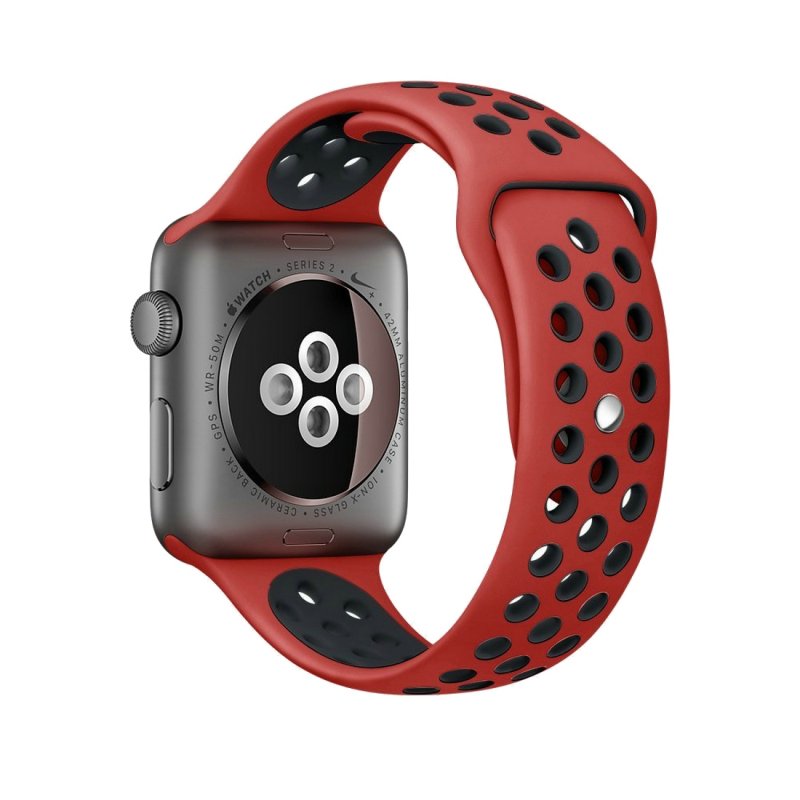 COOL Strap for Apple Watch Series 1 / 2 / 3 / 4 / 5 / 6 / 7 / 8 / 9 / SE (42 / 44 / 45 mm) Red-Black Sport