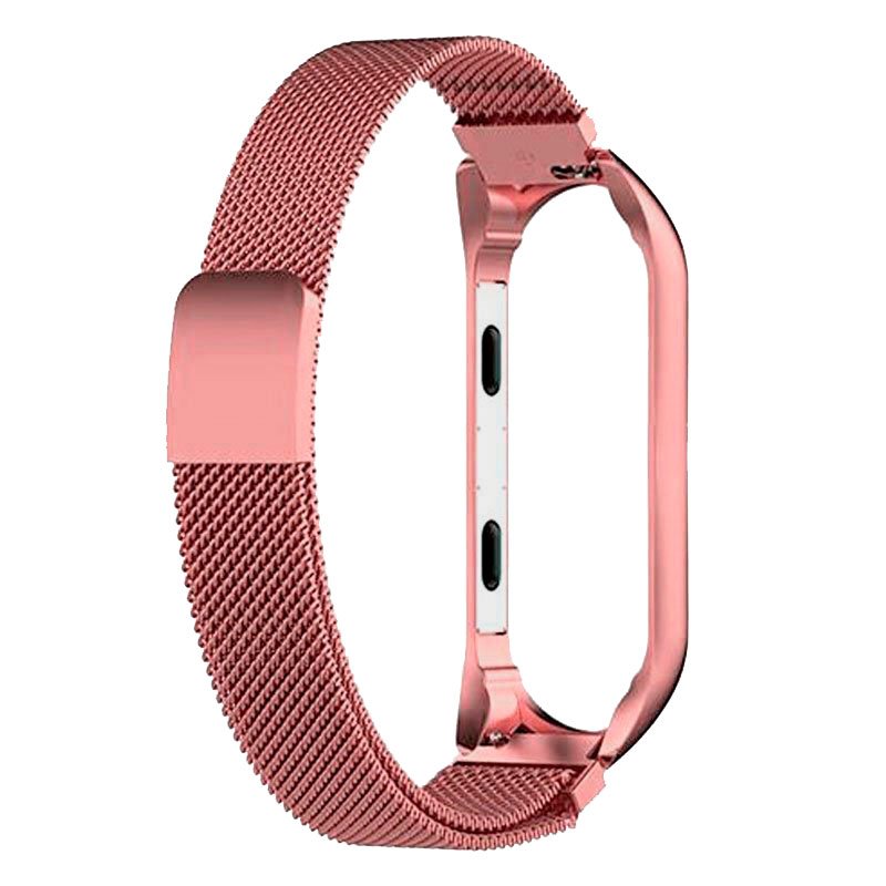 COOL Strap for Xiaomi Mi Band 5 / 6 / 7 / Amazfit Band 5 Pink Metal