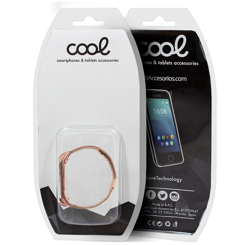 COOL Strap for Xiaomi Mi Band 5 / 6 / 7 / Amazfit Band 5 Metal Rose Gold