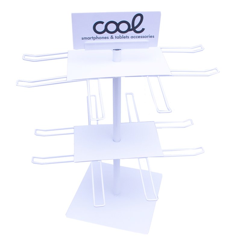 COOL Rotating Metal Accessory Display Stand (White)