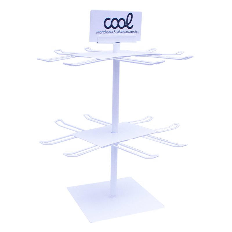 COOL Rotating Metal Accessory Display Stand (White)