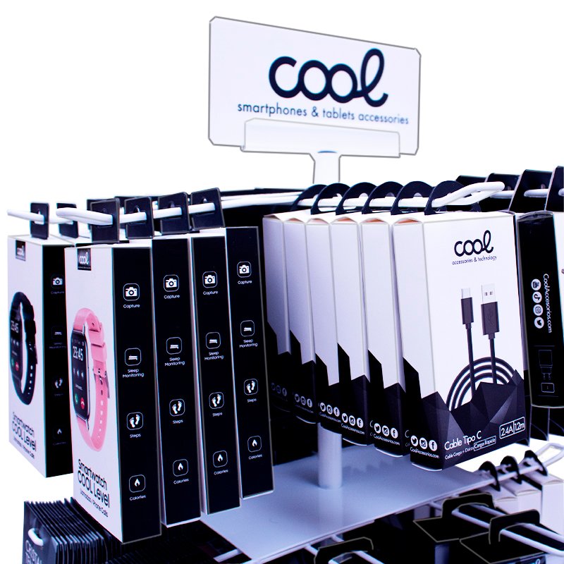 COOL Rotating Metal Accessory Display Stand (White)