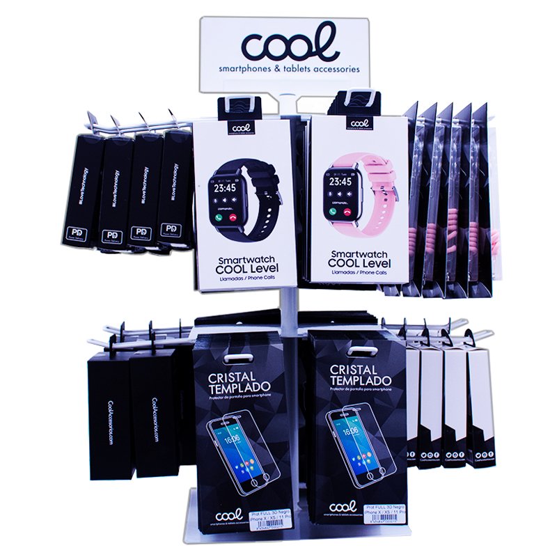 COOL Rotating Metal Accessory Display Stand (White)