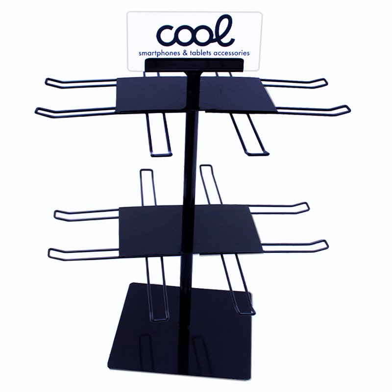 COOL Metal Rotating Tabletop Accessory Display Stand (Black)