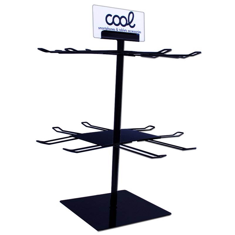 COOL Metal Rotating Tabletop Accessory Display Stand (Black)