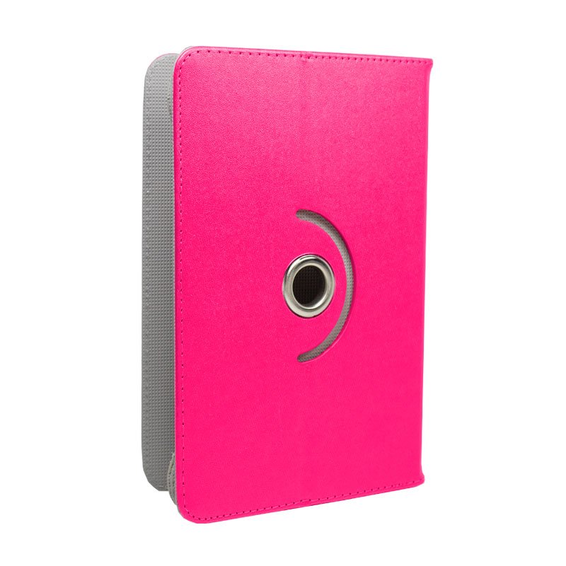 COOL Ebook / Tablet Case 7 inch Pink Rotating Faux Leather