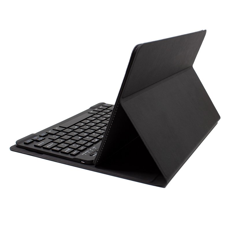 COOL Ebook / Tablet Case 9 - 10.5 inch Plain Black Poly Leather with Bluetooth Keyboard (Spanish)