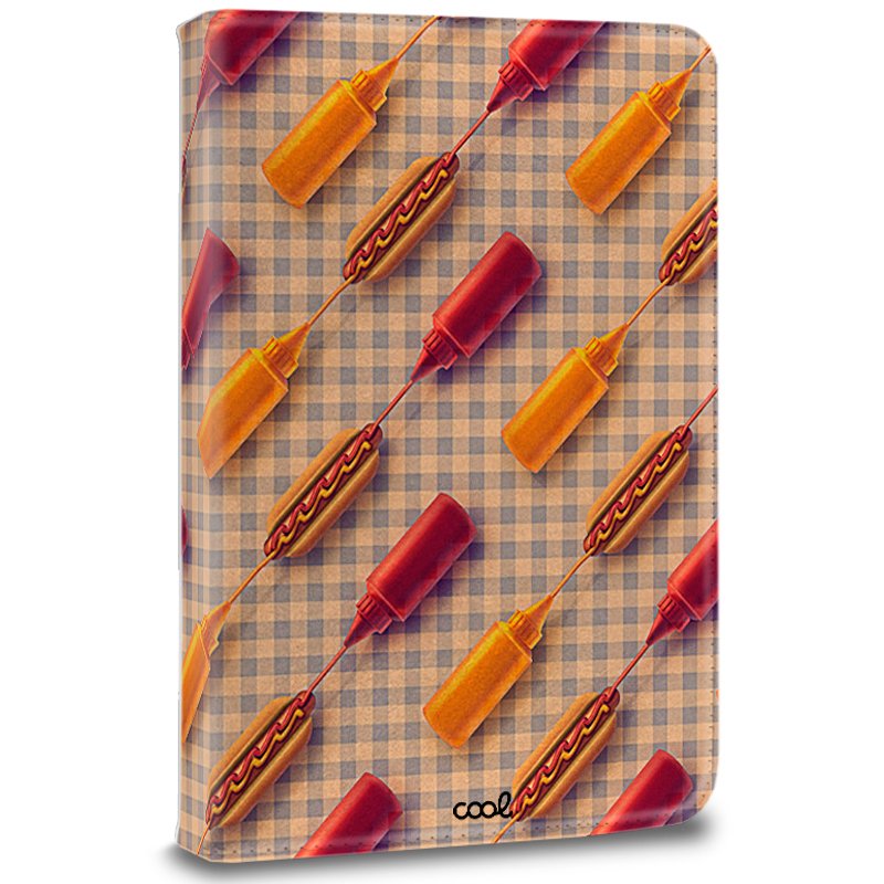 COOL Ebook Tablet Case Universal 9.7 - 11 Inches Hot Dog Drawings (Square)