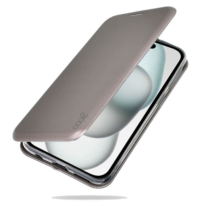 COOL Flip Cover Case for iPhone 15 Elegance Silver