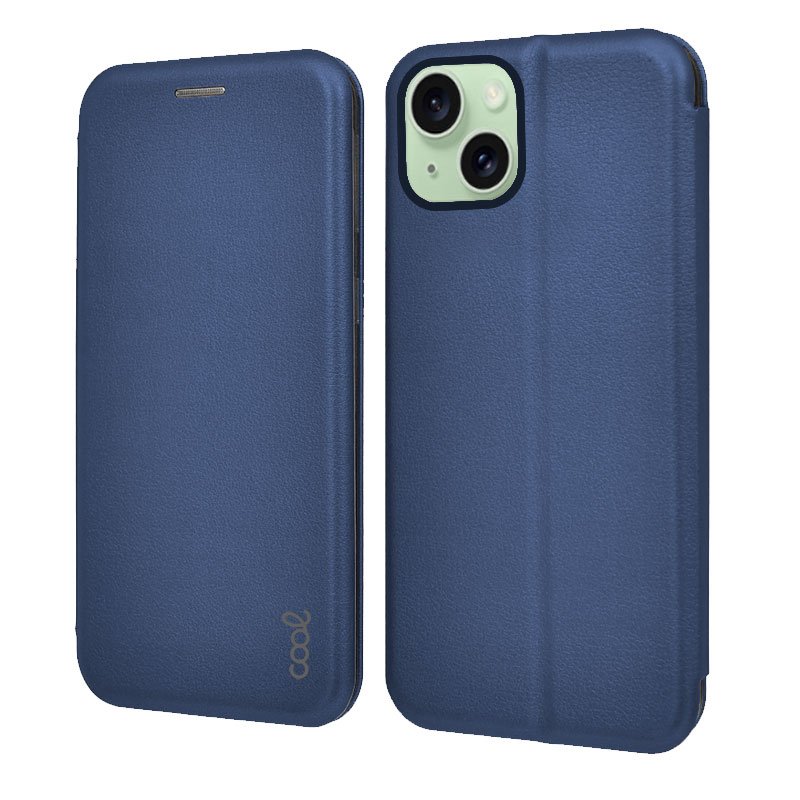 COOL Flip Cover Case for iPhone 15 Plus, Navy Elegance