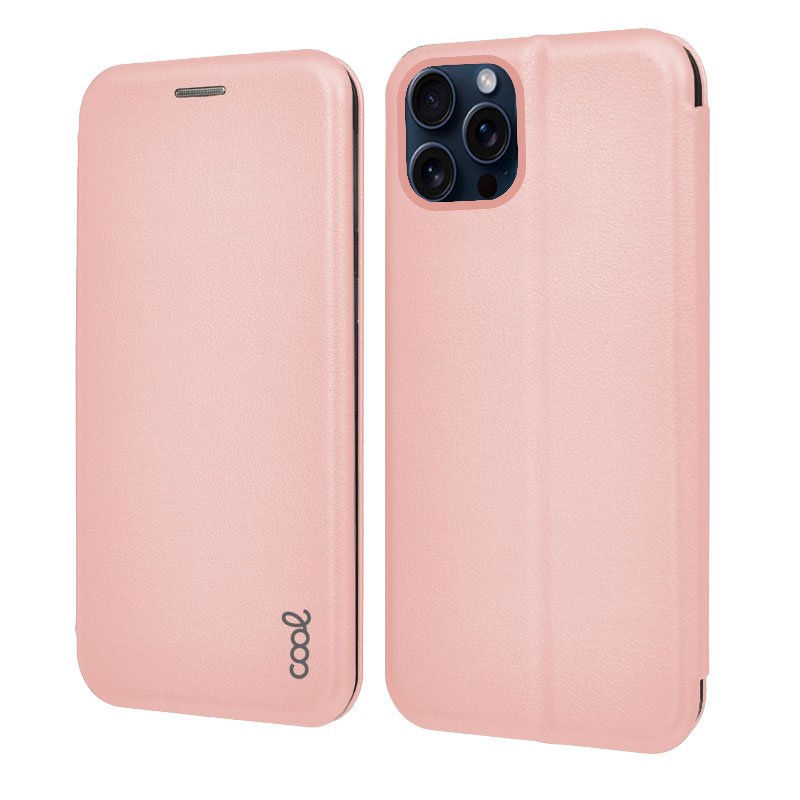 COOL Flip Cover Case for iPhone 15 Pro Elegance Rose Gold