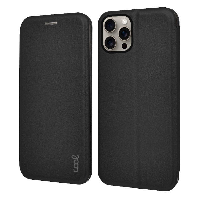COOL Flip Cover Case for iPhone 15 Pro Max Elegance Black