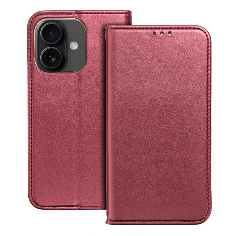 COOL Flip Cover Case for iPhone 16, Solid Burgundy