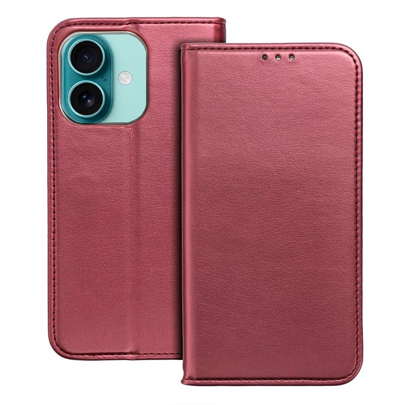 COOL Flip Cover Case for iPhone 16 Plus Solid Burgundy