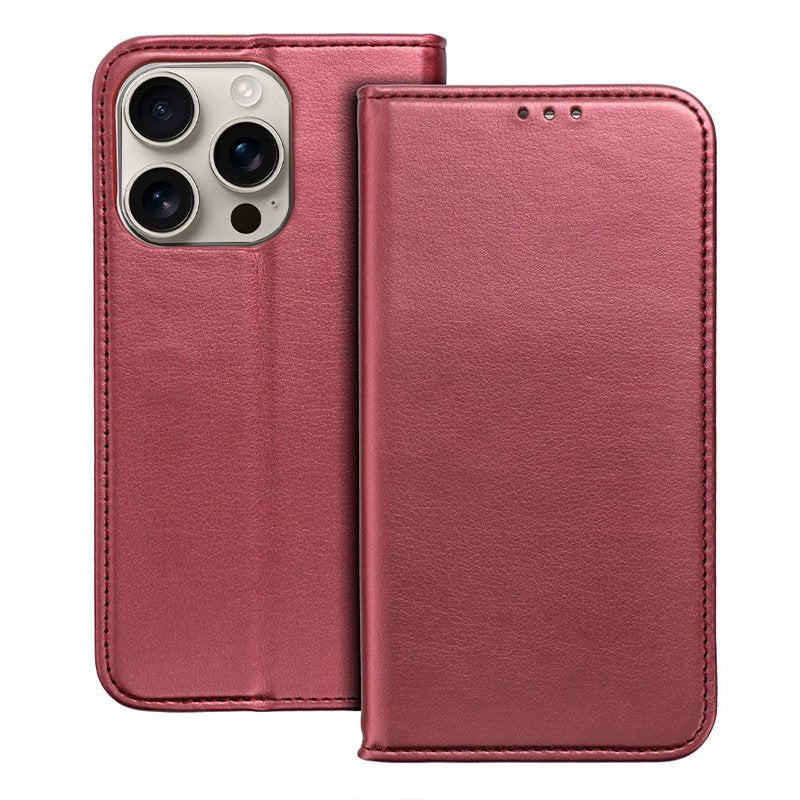 COOL Flip Cover Case for iPhone 16 Pro, Solid Burgundy