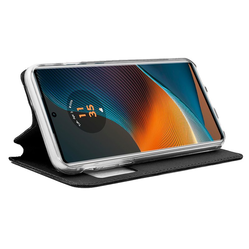 COOL Flip Cover Case for Motorola Edge 50 Fusion, Plain Black