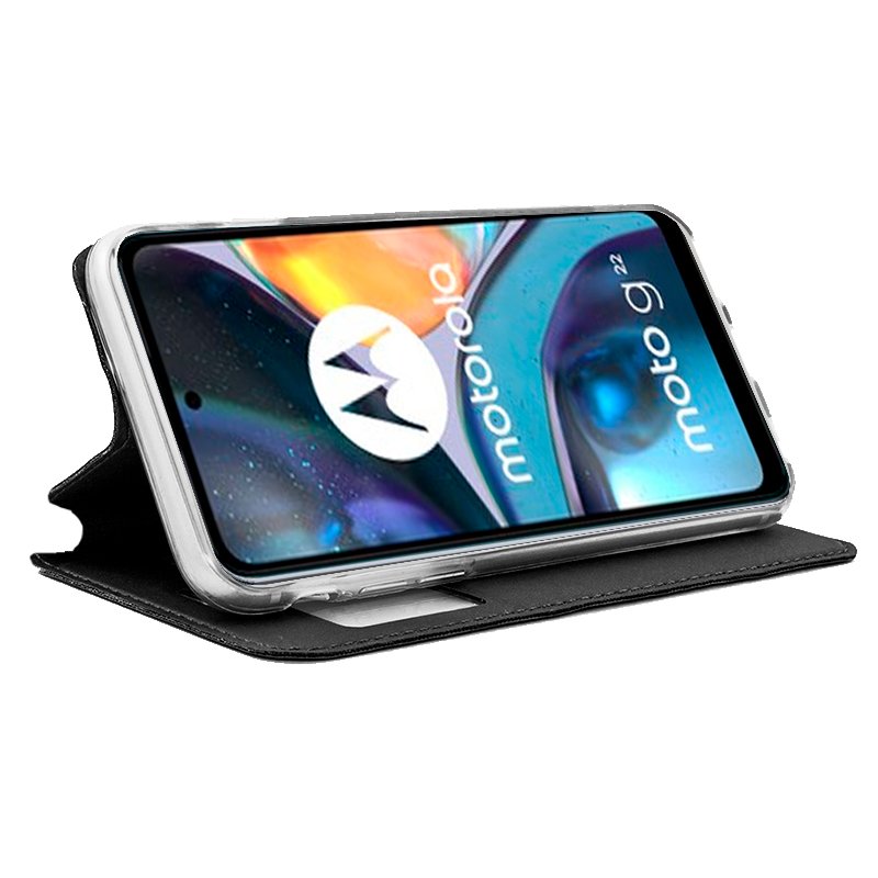 COOL Flip Cover Case for Motorola Moto G22, Plain Black