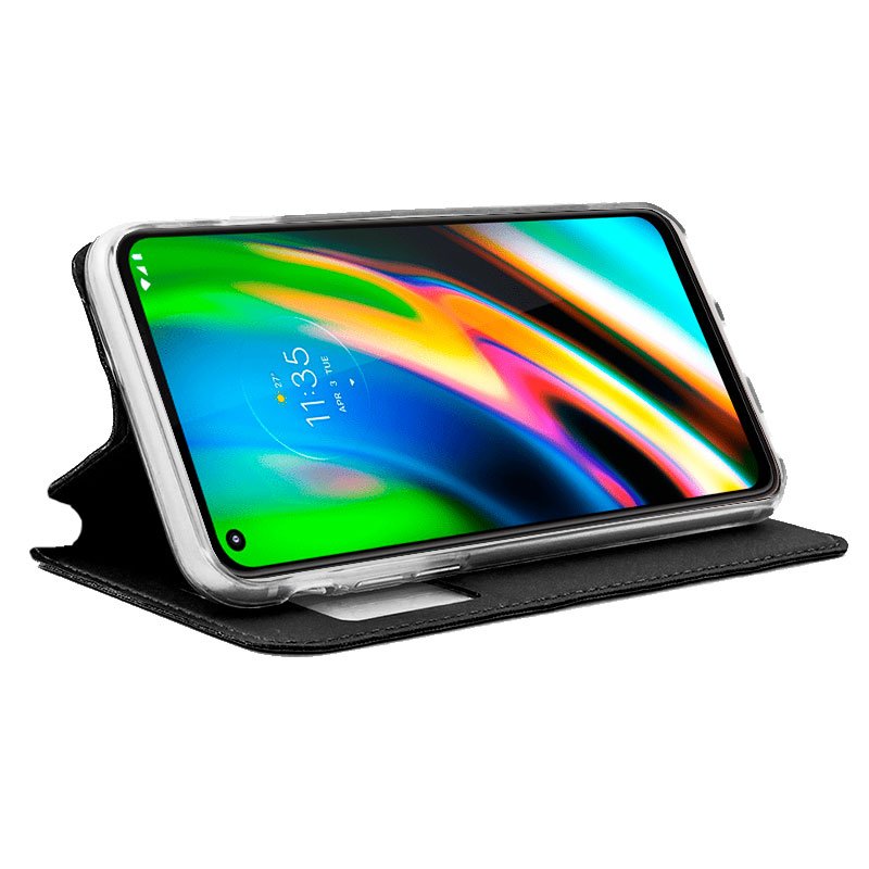 COOL Flip Cover Case for Motorola Moto G9 Plus, Plain Black