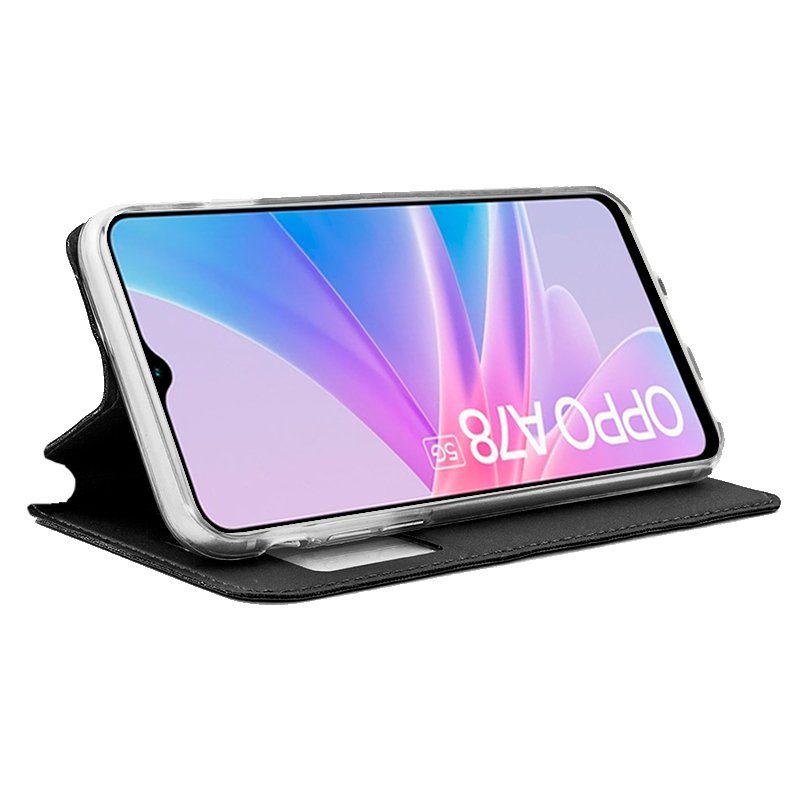 COOL Flip Cover Case for Oppo A78 5G, Plain Black