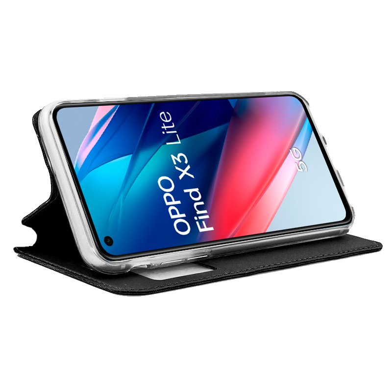 COOL Flip Cover Case for Oppo Find X3 Lite Plain Black