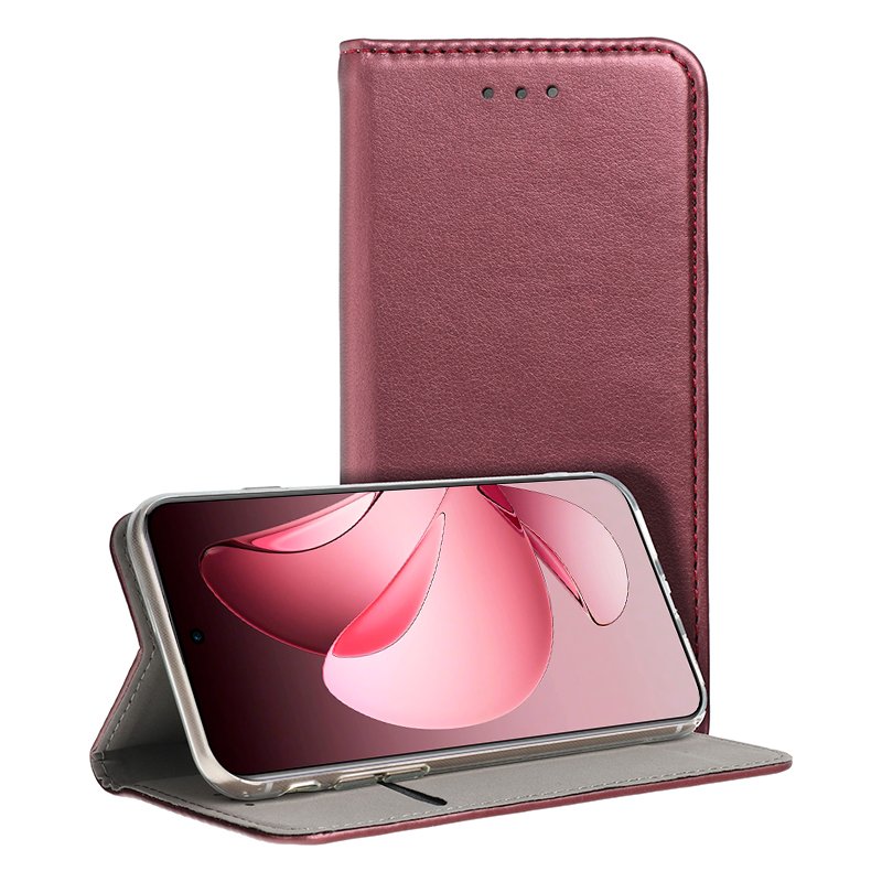 Funda COOL Flip Cover para Oppo Reno 13 Pro 5G Liso Burgundy