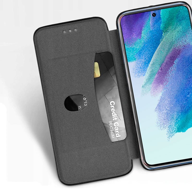 COOL Flip Cover Case for Samsung G990B Galaxy S21 FE Elegance Silver