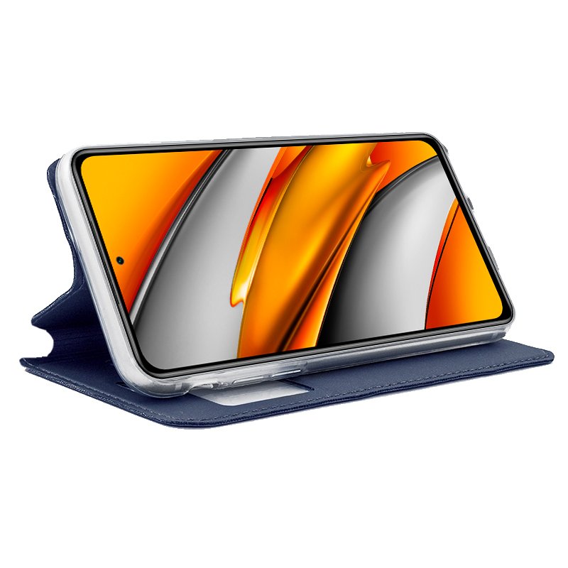 COOL Flip Cover Case for Xiaomi Mi 11i / Pocophone F3, Plain Blue