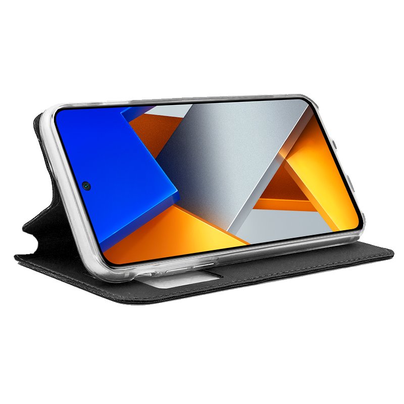 COOL Flip Cover Case for Xiaomi Poco M4 Pro, Plain Black