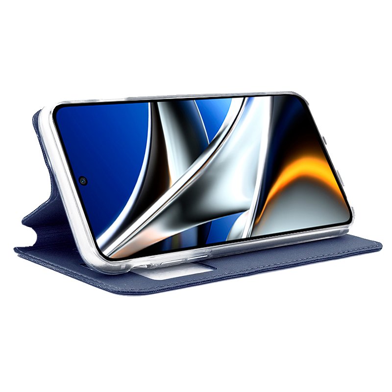 COOL Flip Cover Case for Xiaomi Poco X4 Pro 5G, Plain Blue