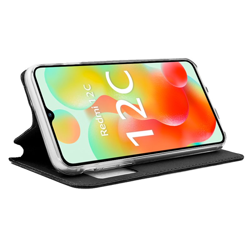 COOL Flip Cover Case for Xiaomi Redmi 12C, Plain Black